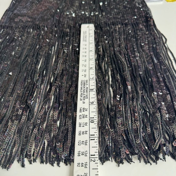 Dress The Population Dress Strapless Sequin Fringe Black Iridescent Size XS NEW - Picture 11 of 11